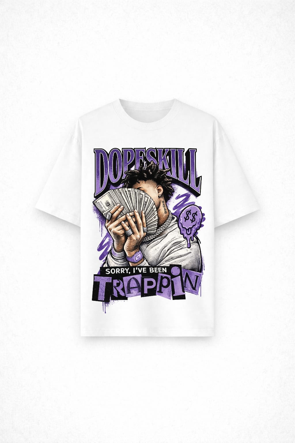 Dopeskill Trappin Graphic Printed Black T-Shirt