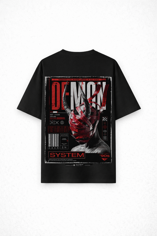 Demon System Graphic Oversized T-Shirt – Premium Streetwear