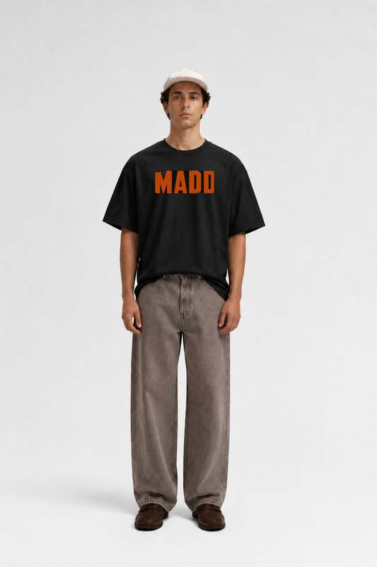 MADD Black Rose Graphic Oversized T-Shirt