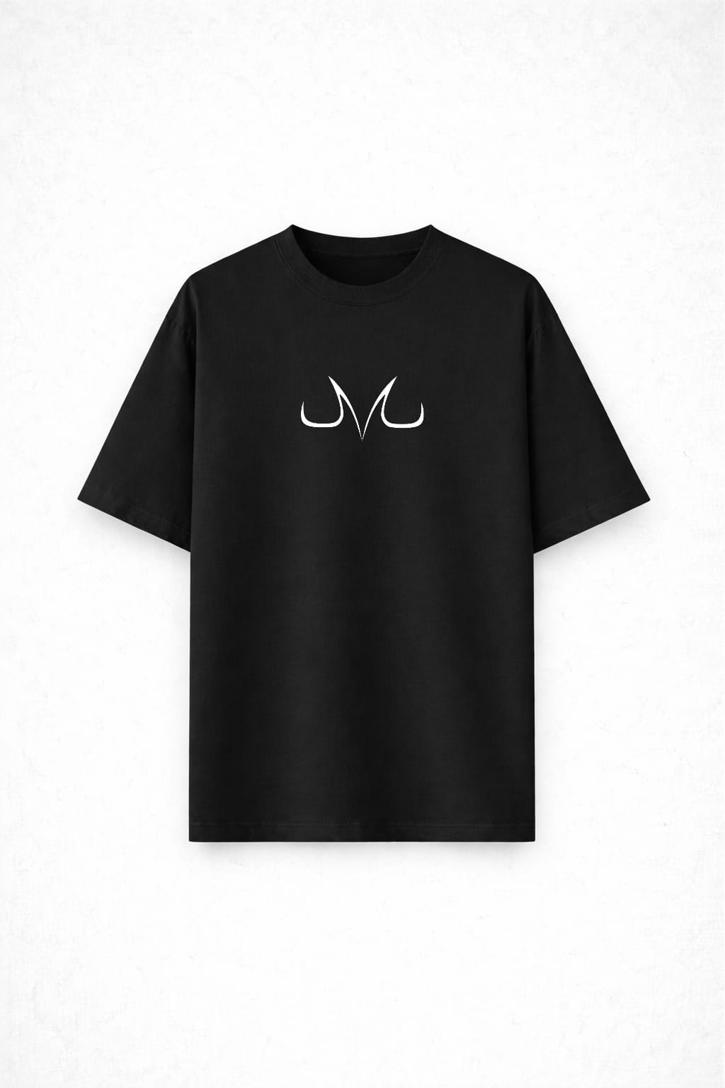 Black Streetwear Anime T-Shirt – Minimal Front Logo & Bold Back Print