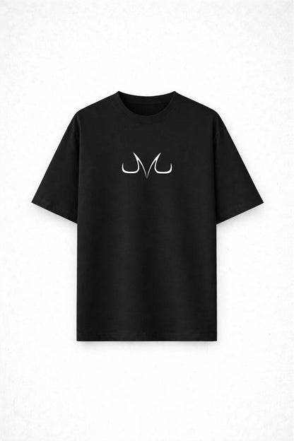 Black Streetwear Anime T-Shirt – Minimal Front Logo & Bold Back Print