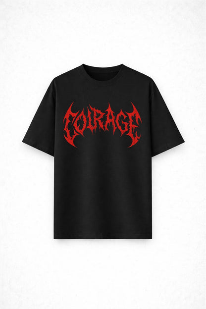 Courage of the Abyss – Gothic Panther Skull Oversized Streetwear T-Shirt